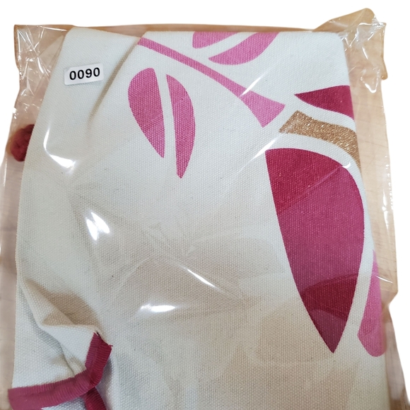 Lancome Pink and Gold Floral Canvas Tote. G0090 - Picture 3 of 6